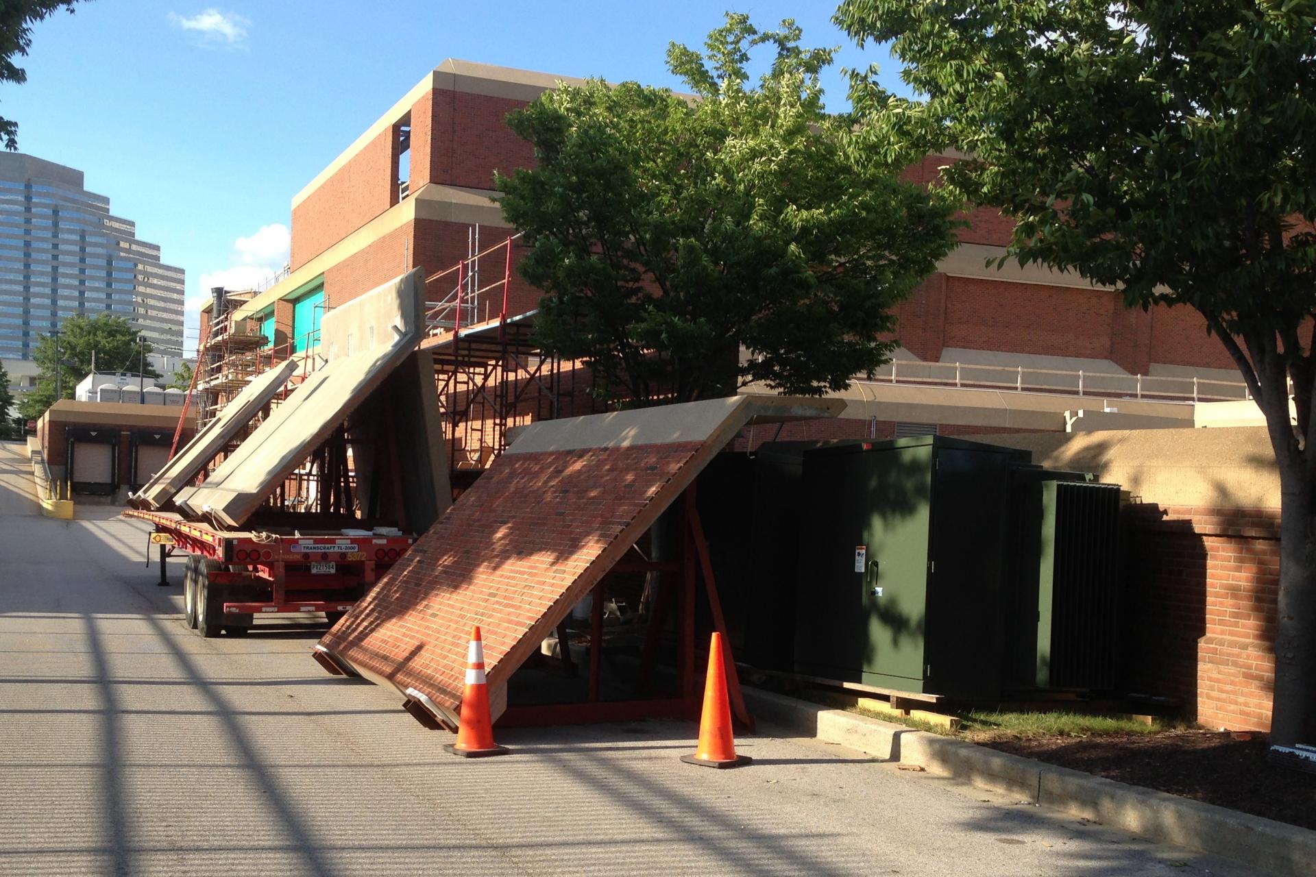 Reinforced pre-cast concrete panels provide a hardened exterior for this resilient facility.